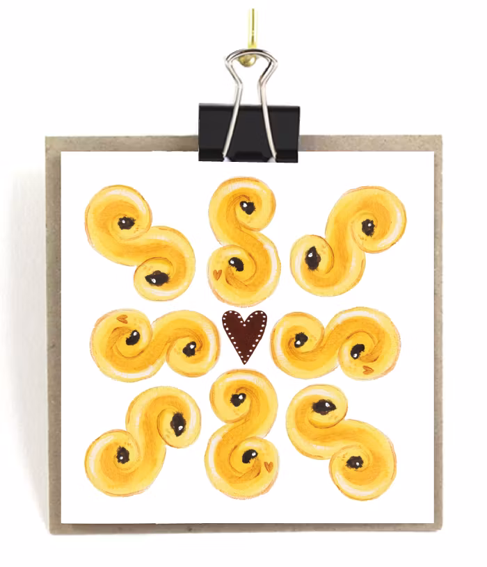 Stort kort med kuvert - Lussebullar