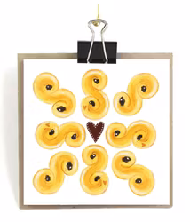 Stort kort med kuvert - Lussebullar