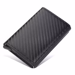Korthållare Pop up RFID skydd Carbon Fiber Style Svart