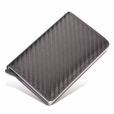 Korthållare Pop up RFID skydd Carbon Fiber Style Kaffe