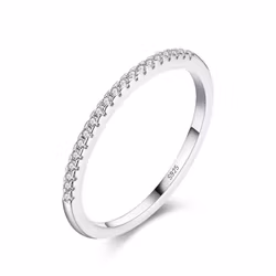 Ring 925 Sterling Silver Band med Kubisk Zirkonia