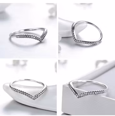 Ring 925 Sterling Silver Water Kubisk Zirkonia