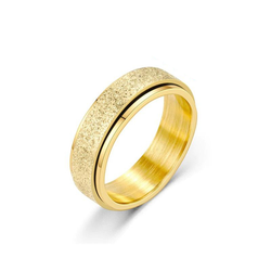 Ring Anti Stress Spinner Guld (6 mm) Frost Rostfritt Stål
