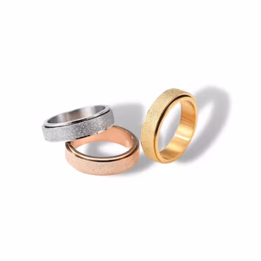 Ring Anti Stress Spinner Rose (6 mm) Frost Rostfritt Stål