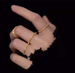 Ring 925 Sterling Silver Vitsippa Guld