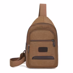 Axelremsväska Multifunktion Crossbody Slingbag Canvas Coffee