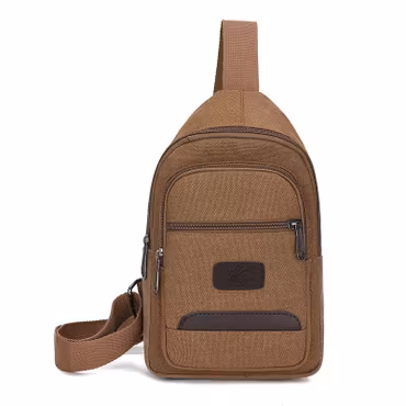 Axelremsväska Multifunktion Crossbody Slingbag Canvas Coffee