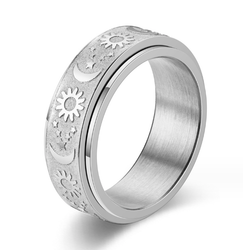 Antistressring Sol & Måne i rostfritt stål