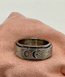Antistressring Sol & Måne i rostfritt stål