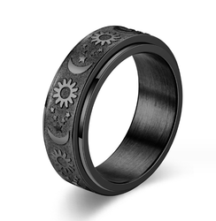 Antistressring Sol & Måne Svart