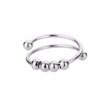 Anti Stress Ring Silver Klassisk Stressring Rostfritt Stål