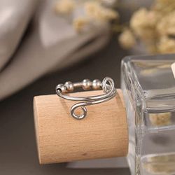 Anti Stress Ring Silver Exklusiv Rostfritt Stål