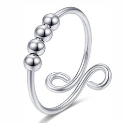 Anti Stress Ring Silver Exklusiv Rostfritt Stål