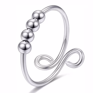 Anti Stress Ring Silver Exklusiv Rostfritt Stål