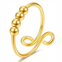 Anti Stress Ring Gold Exklusiv Rostfritt Stål