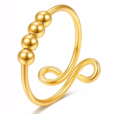 Anti Stress Ring Gold Exklusiv Rostfritt Stål