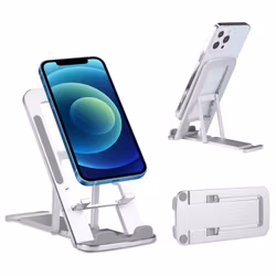 Justerbar o Vikbart Aluminium Ställ till mobilen med Reserverad laddningsport