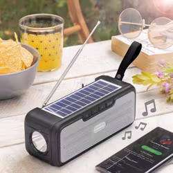 Nödradio m SOLCELLSLADDNING o Bluetooth TRÅDLÖS HÖGTALARE