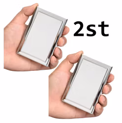 2-Pack Korthållare i Rostfritt . Silverglas