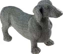 Dekorativ prydnad hund med diamanteffekt