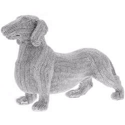 Dekorativ prydnad hund med diamanteffekt