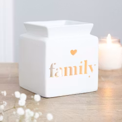 Oljebrännare m utskuret Family o Hjärta