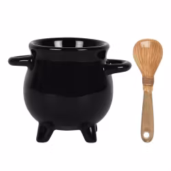 FI_58638 CAULDRON EGG CUP WITH BROOM SPO