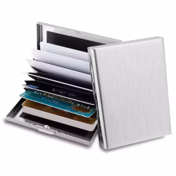 10 Fack XL Design Rostfritt Korthållare för minst 10st kort . Silver