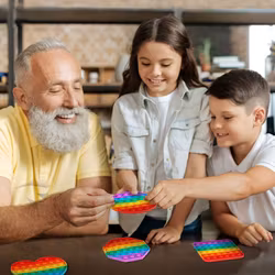 4-Pack. 2 POP IT RAINBOW + 1 SLUMPVIS + 1 POP IT FIDGET