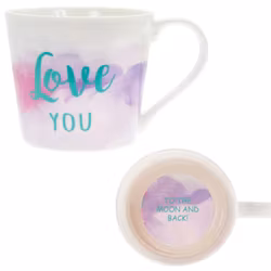Love YOU TO THE MOON AND BACK Watercolour Mugg m förpackning