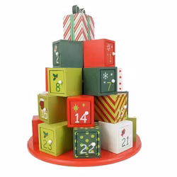 Återanvändbar Handtillverkad adventskalender i trä m 24lådor