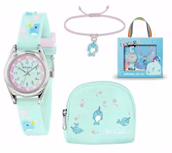 Lättläst barnklocka set .Time Teacher klocka m armband och purse