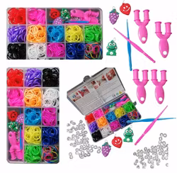 2Pack Loom Bands Kit Förpackning . Totalt ca 1200 delar