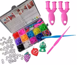 2Pack Loom Bands Kit Förpackning . Totalt ca 1200 delar