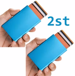 2ST Rfid Pop Up Korthållare . Blå