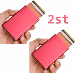 2ST Rfid Pop Up Korthållare . Rosa