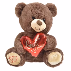 Love You Nallebjörn m Röd Foliehjärta 25cm ! Alla hjärtans dag
