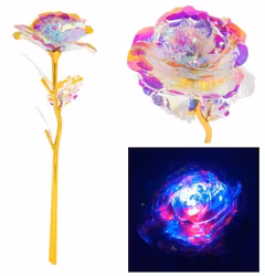 Holografisk Rose m ljus 24cm  Alla hjärtans dag