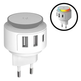 4 i 1 Laddare för Apple USB-C & 2 USB-portar m Nattlampa