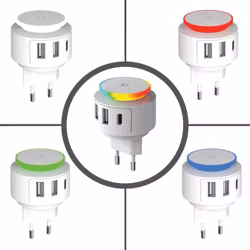 4 i 1 Laddare för Apple USB-C & 2 USB-portar m Nattlampa