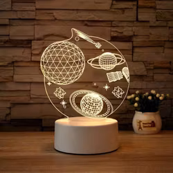 3D Rymd Led Nattlampa . Usb driven