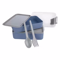Dubbla Lunch Låda 400+500ml m Gaffel o Sked . BPA FREE