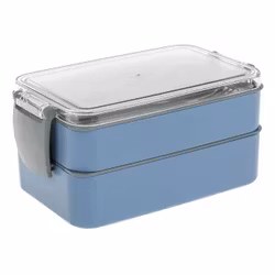 Dubbla Lunch Låda 400+500ml m Gaffel o Sked . BPA FREE