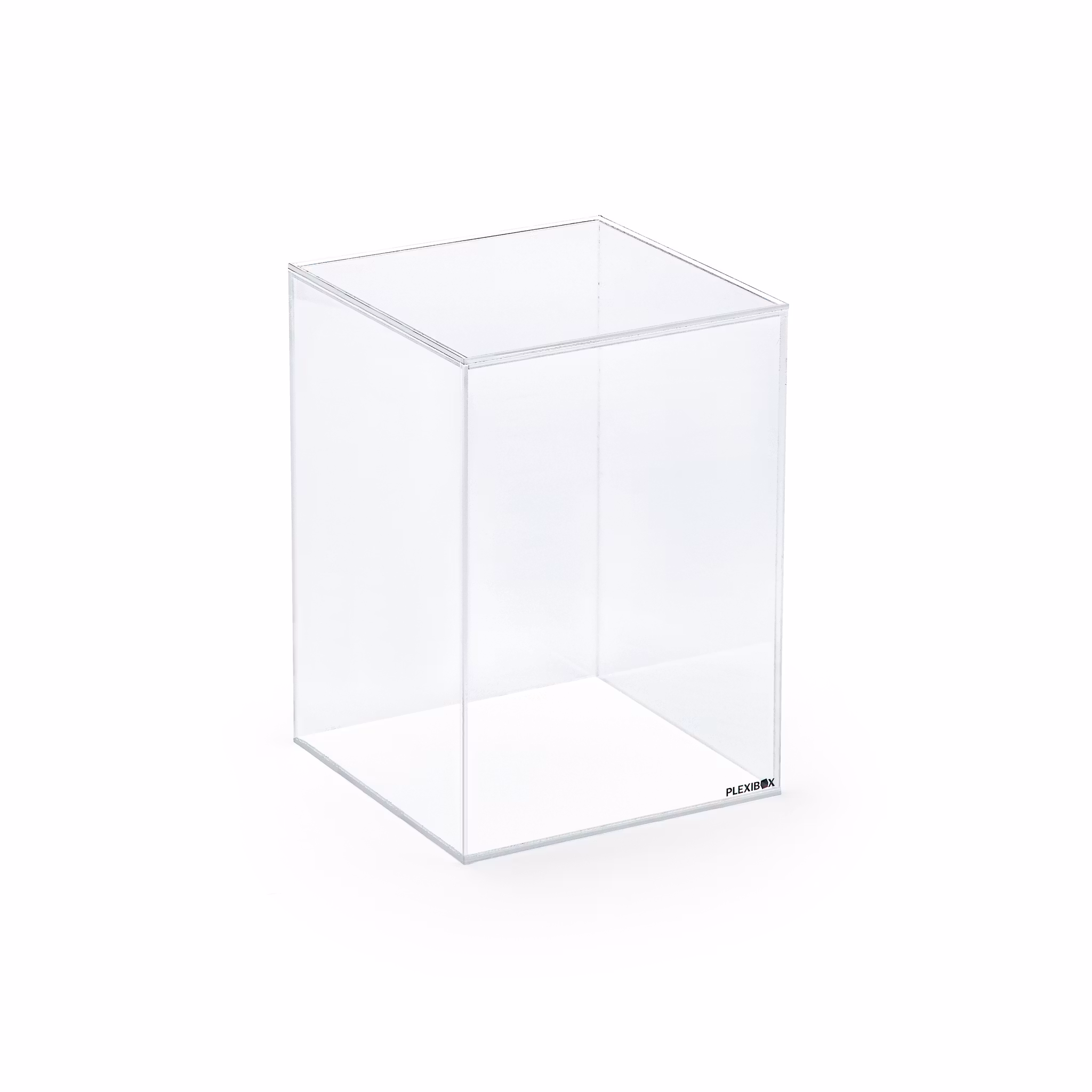 Bukettboxen är gjord av akryl (plexiglas). Den kan användas som en inredningsdetalj och förvaring för brudbuketten eller annat som man önskar att föreviga i boxen. Måtten är L250xB250H355mm.