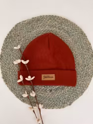 Brettopphue i grovstrikka ribb rustraud str 50/52