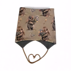 Knytehue m/fleecefor str 2-4 år (50/54)