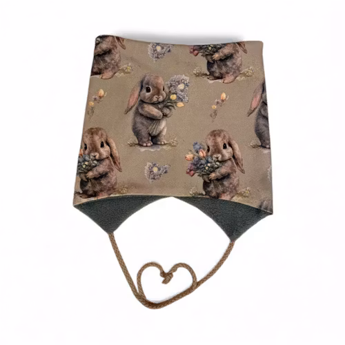 Knytehue m/fleecefor str 2-4 år (50/54)