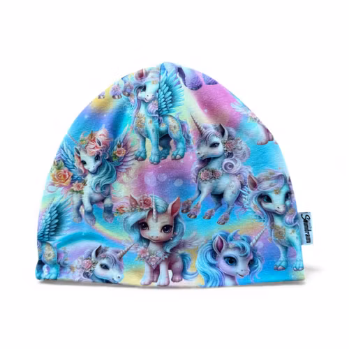 Hue m/fleecefor str 52/54 (3-9år)