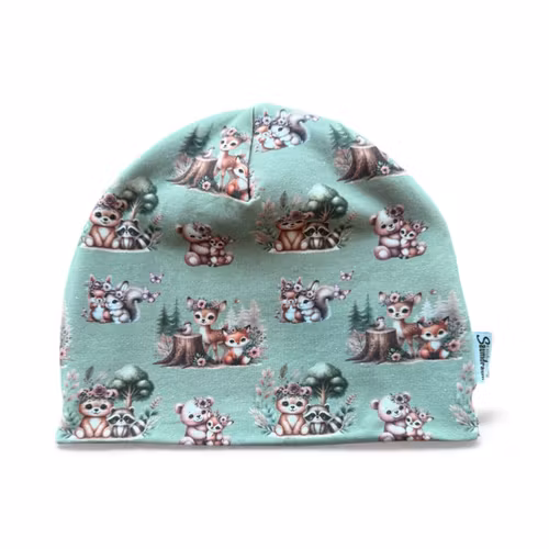 Hue m/fleecefor str 52/54 (3-9år)