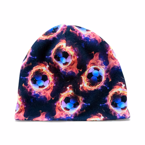 Hue m/fleecefor str 52/54 (3-9år)